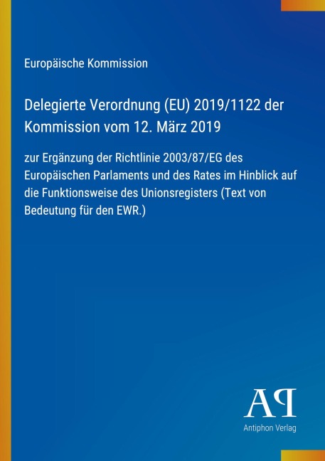 Delegierte Verordnung (EU) 2019/1122 der Kommission vom 12. März 2019 - Europäische Kommission