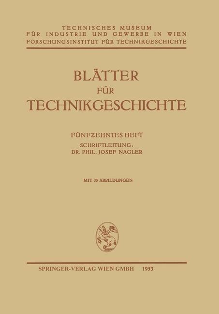 Blätter für Technikgeschichte - Josef Nagler