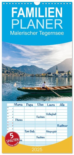 Familienplaner 2025 - Malerischer Tegernsee mit 5 Spalten (Wandkalender, 21 x 45 cm) CALVENDO - Tom-Pic-Art Tom-Pic-Art