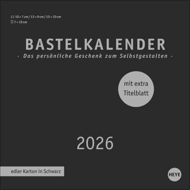 Premium-Bastelkalender schwarz klein 2026 - 