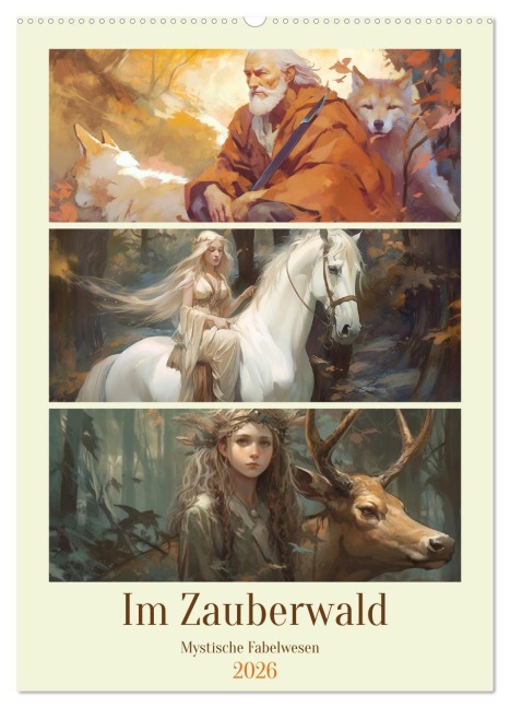 Im Zauberwald. Mystische Fabelwesen (Wandkalender 2026 DIN A2 hoch), CALVENDO Monatskalender - Rose Hurley