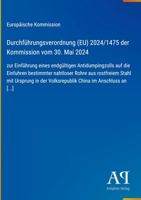 Durchführungsverordnung (EU) 2024/1475 der Kommission vom 30. Mai 2024 - Europäische Kommission