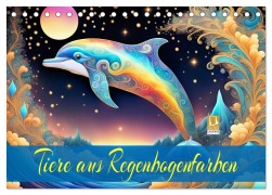 Cover-Bild zum Titel 'Tiere aus Regenbogenfarben (Tischkalender 2026 DIN A5 quer), CALVENDO Monatskalender' von 'Dusanka Djeric'