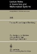 Zur Analyse von Märkten mit unvollständiger Nachfragerinformation - T. R. V. Ungern-Sternberg