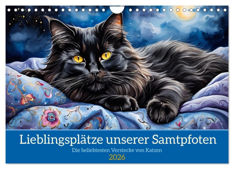 Lieblingsplätze unserer Samtpfoten (Wandkalender 2026 DIN A4 quer), CALVENDO Monatskalender - Claudia Kleemann