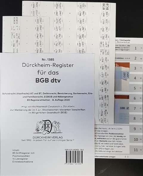 DürckheimRegister BGB im dtv 2023 - Constantin von Dürckheim