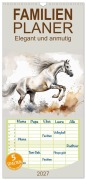 Cover-Bild zum Titel 'Familienplaner 2027 - Elegant und anmutig mit 5 Spalten (Wandkalender, 21 x 45 cm) CALVENDO' von 'Claudia Kleemann'