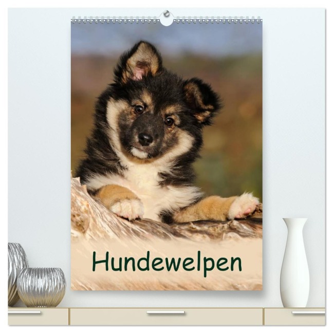 Hundewelpen (hochwertiger Premium Wandkalender 2026 DIN A2 hoch), Kunstdruck in Hochglanz - Katho Menden