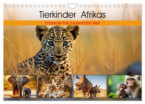 Tierkinder Afrikas - Entdecke ihre zauberhafte Welt (Wandkalender 2025 DIN A4 quer), CALVENDO Monatskalender - Susan Michel