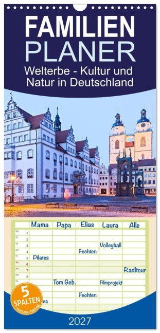 Familienplaner 2027 - Welterbe - Kultur und Natur in Deutschland mit 5 Spalten (Wandkalender, 21 x 45 cm) CALVENDO - U. Boettcher