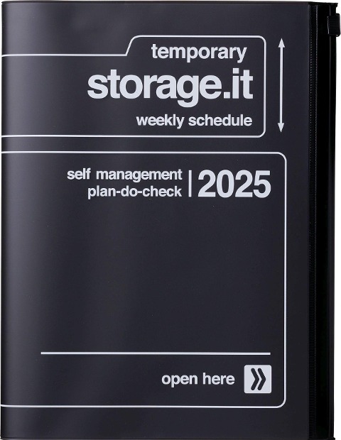 MARK'S 2024/2025 Taschenkalender A5 vertikal, Storage it // Black - 
