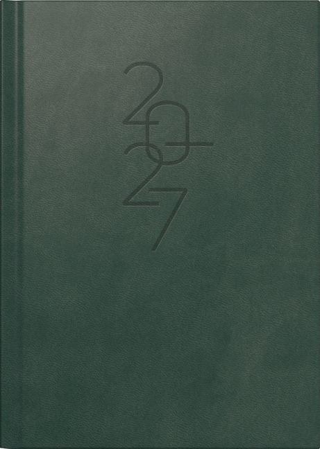 rido/idé 7026033017 Buchkalender Mod. Mentor 2027 A5, Kunstleder, dunkelgrün - 