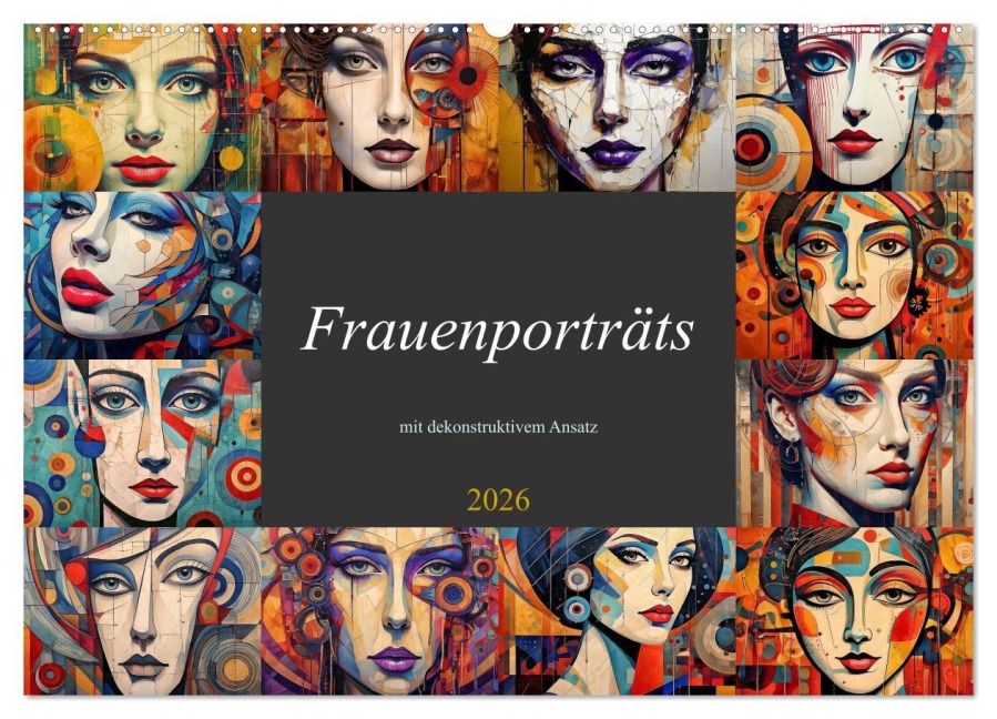Frauenporträts mit dekonstruktivem Ansatz (Wandkalender 2026 DIN A2 quer), CALVENDO Monatskalender - Werner Braun