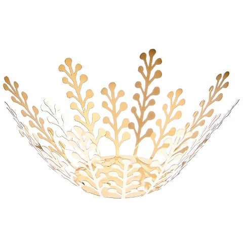 Metall-Teelichthalter Farnblätter gold für Teelicht bis ? 4,2cm - 