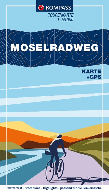 KOMPASS Fahrrad-Tourenkarte Moselradweg von Schengen nach Koblenz 1:50.000 - 