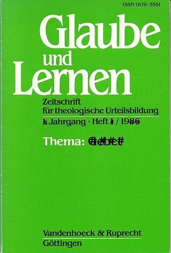 Glaube und Lernen 1/2008 Themenheft: Schöpfung und Natur - 