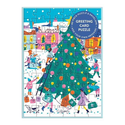 Merry & Bright Greeting Card Puzzle - Louise Cunningham Starling