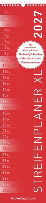 Streifenplaner XL ROT 2027 - 