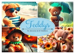 Cover-Bild zum Titel 'Teddys - Die Jahresreise der KI-Teddybären (Wandkalender 2026 DIN A3 quer), CALVENDO Monatskalender' von 'Marco Warstat'