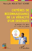 Cover-Bild zum Titel 'Critères de reconnaissance de la véracité d'un discours' von 'Ngalo Talo Ngandi'