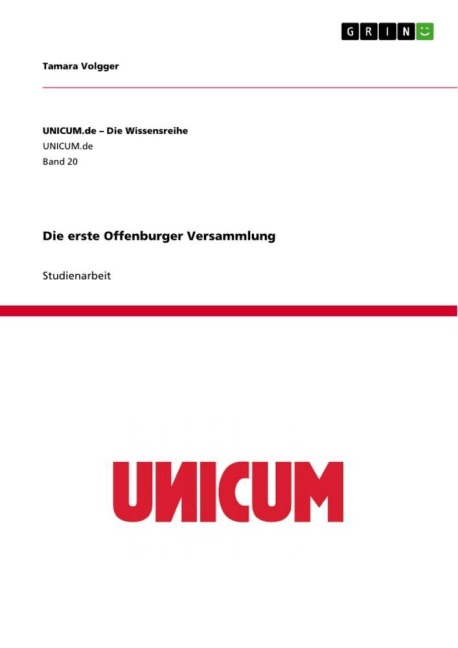 Die erste Offenburger Versammlung - Tamara Volgger
