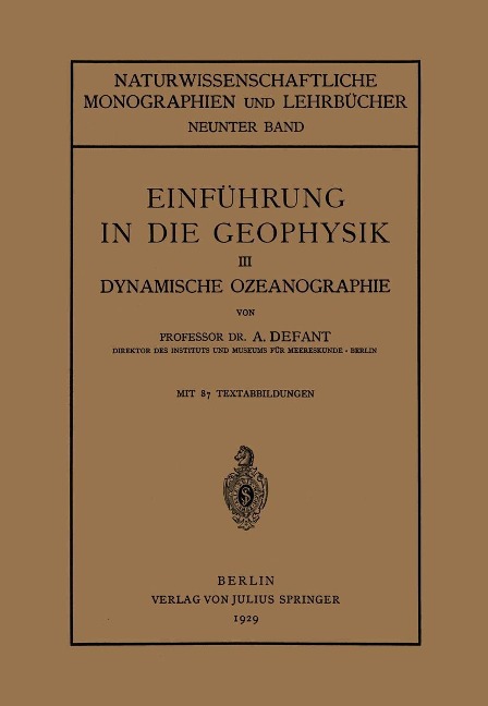 Einführung in die Geophysik - A. Defant
