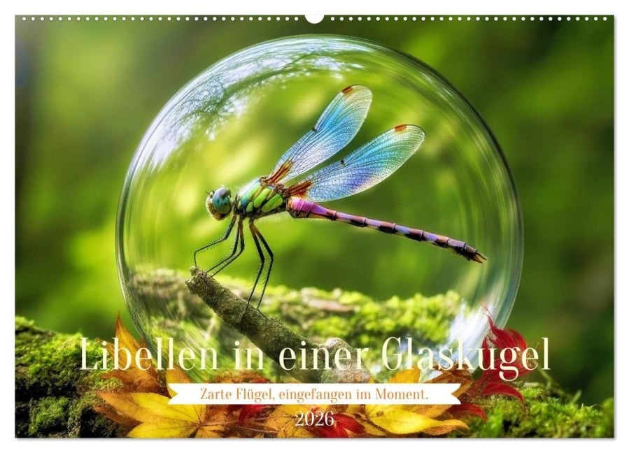 Libellen in einer Glaskugel (Wandkalender 2026 DIN A2 quer), CALVENDO Monatskalender - Torsten Irmer