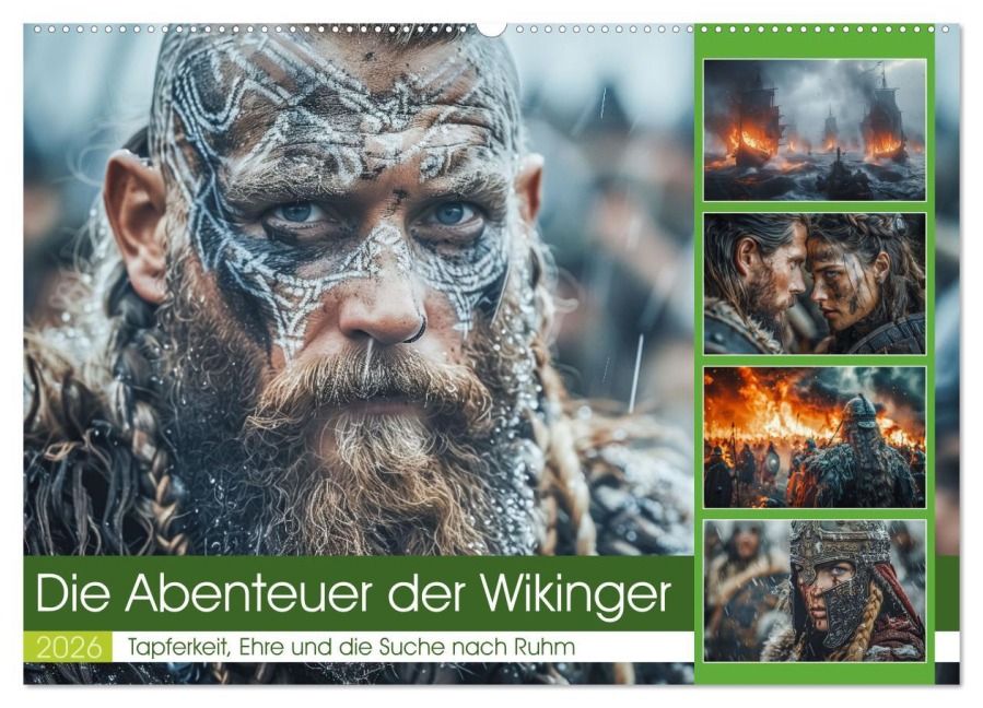 Die Abenteuer der Wikinger (Wandkalender 2026 DIN A2 quer), CALVENDO Monatskalender - Stzeffen Gierok-Latniak