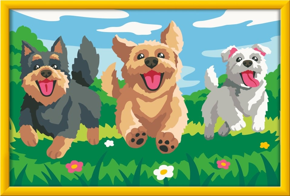 CreArt, Malen nach Zahlen Kinder - Pfotenfreunde - 