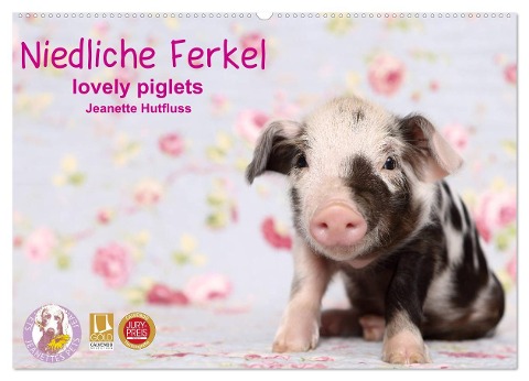 Niedliche Ferkel lovely piglets 2025 (Wandkalender 2025 DIN A2 quer), CALVENDO Monatskalender - Jeanette Hutfluss