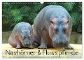 Nashörner & Flusspferde (Wandkalender 2025 DIN A3 quer), CALVENDO Monatskalender - Elisabeth Stanzer