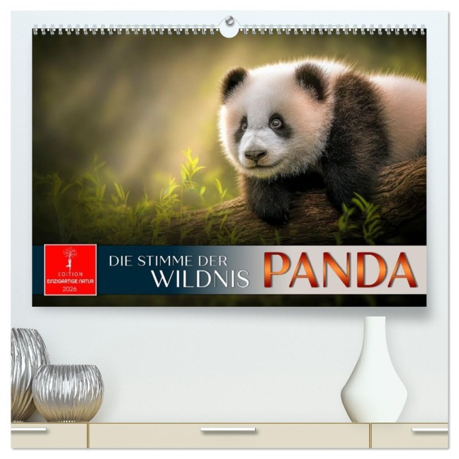 Panda - die Stimme der Wildnis (hochwertiger Premium Wandkalender 2026 DIN A2 quer), Kunstdruck in Hochglanz - Peter Roder