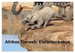 Cover-Bild zum Titel 'Afrikas Tierwelt: Elefantenbabys (Tischkalender 2027 DIN A5 quer), CALVENDO Monatskalender' von 'Michael Voß'
