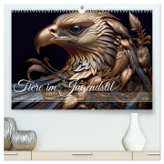 Cover-Bild zum Titel 'Tiere im Jugendstil - Eine Hommage an die Schönheit des Art Nouveau (hochwertiger Premium Wandkalender 2026 DIN A2 quer), Kunstdruck in Hochglanz' von 'Drachenkind-Fotografie Drachenkind-Fotografie'