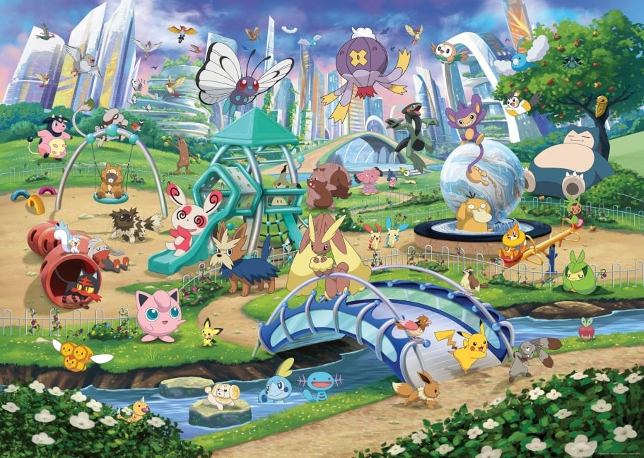 Erwachsenenpuzzle 1000 Teile - Pokémon - Eevee and Park - 