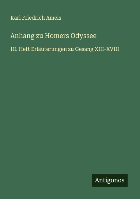 Anhang zu Homers Odyssee - Karl Friedrich Ameis