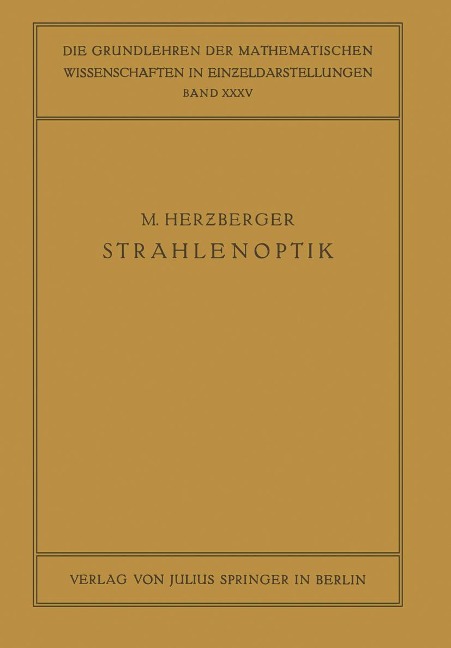 Strahlenoptik - M. Herzberger