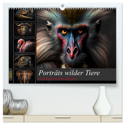 Porträts wilder Tiere (hochwertiger Premium Wandkalender 2025 DIN A2 quer), Kunstdruck in Hochglanz - Dirk Meutzner