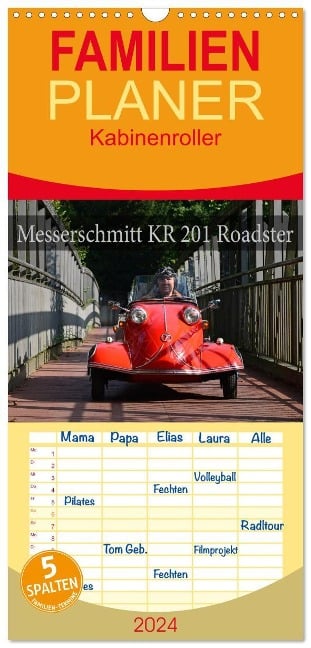Familienplaner 2024 - Messerschmitt KR 201 Roadster mit 5 Spalten (Wandkalender, 21 x 45 cm) CALVENDO - Ingo Laue
