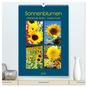 Sonnenblumen - Strahlende Blüten (hochwertiger Premium Wandkalender 2026 DIN A2 hoch), Kunstdruck in Hochglanz - Gisela Kruse