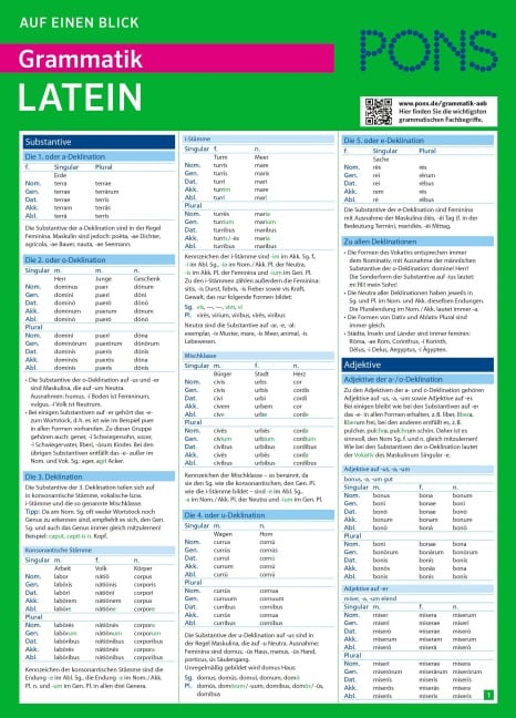 PONS Grammatik auf einen Blick Latein - 