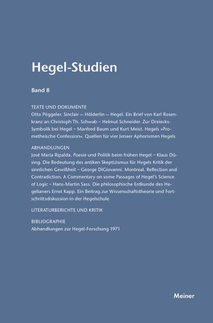 Hegel-Studien Band 8 - 