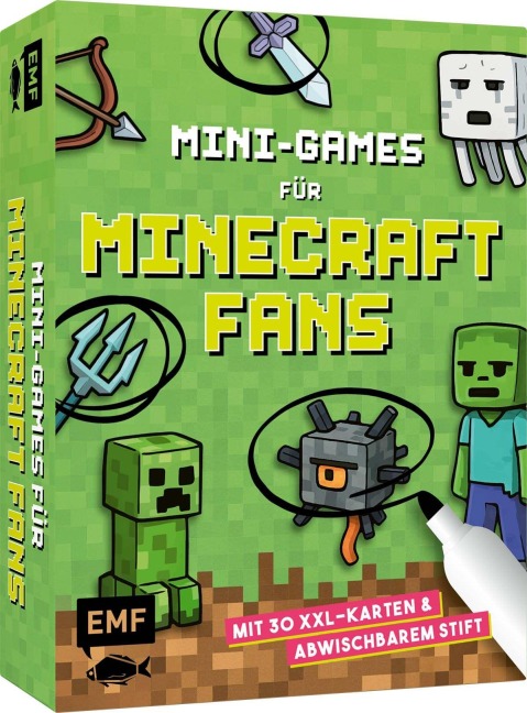 Kartenspiel: Mini-Games für Minecraft-Fans - mit abwischbarem Stift - 