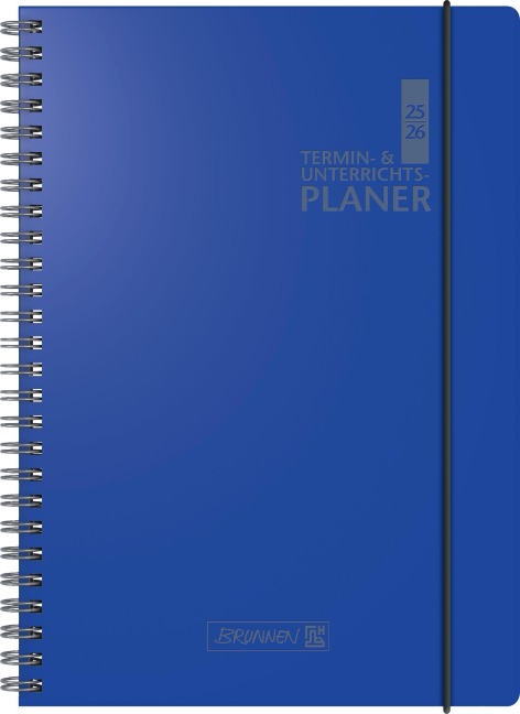 BRUNNEN Termin- & Unterrichtsplaner (2025/2026), 2 Seiten = 1 Woche, A4, 224 Seiten, Kunststoff-Einband Baladek, blau - 