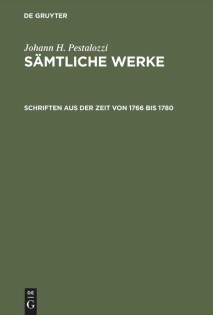 Schriften aus der Zeit von 1766 bis 1780 - 