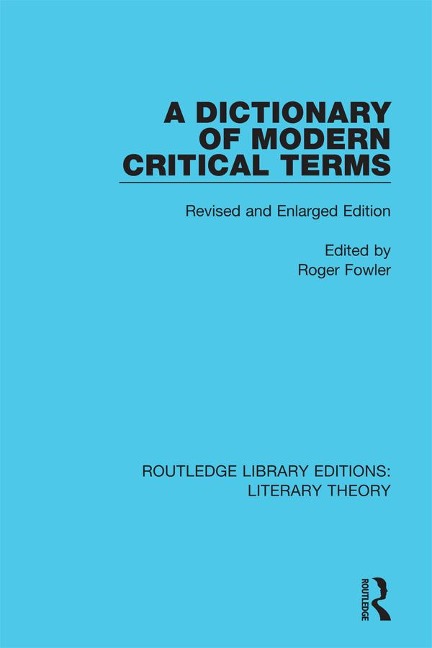 A Dictionary of Modern Critical Terms - 