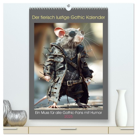 Der tierisch lustige Gothic Kalender (hochwertiger Premium Wandkalender 2025 DIN A2 hoch), Kunstdruck in Hochglanz - Peter Rübsamen