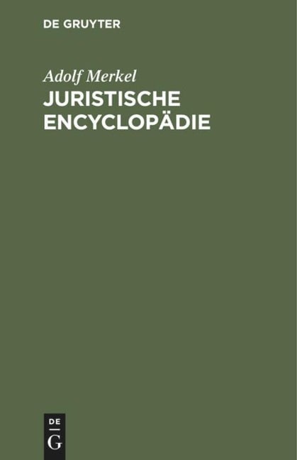 Juristische Encyclopädie - Adolf Merkel