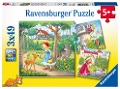 Ravensburger Kinderpuzzle - 08051 Rapunzel, Rotkäppchen & der Froschkönig - Puzzle für Kinder ab 5 Jahren, mit 3x49 Teilen - 