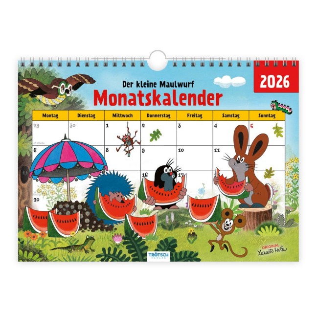 Trötsch Der kleine Maulwurf Monatsterminer Monatskalender 2026 - 